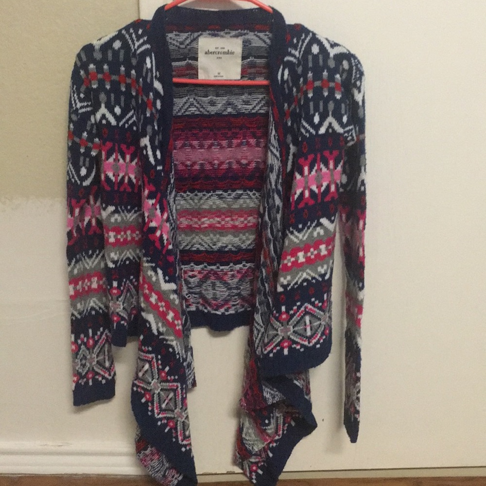 Abercrombie & Fitch kids knit multicolor cardigan